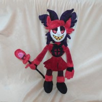 This is a sample of the Alastor from hazbin hotel plush toy.